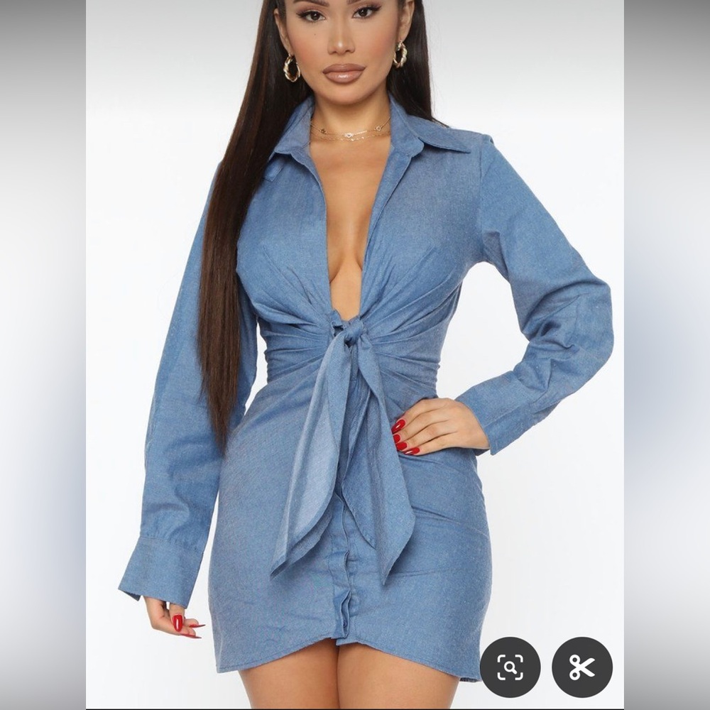 Fashion Nova All good with you Denim wash mini Dress sold out on FN
